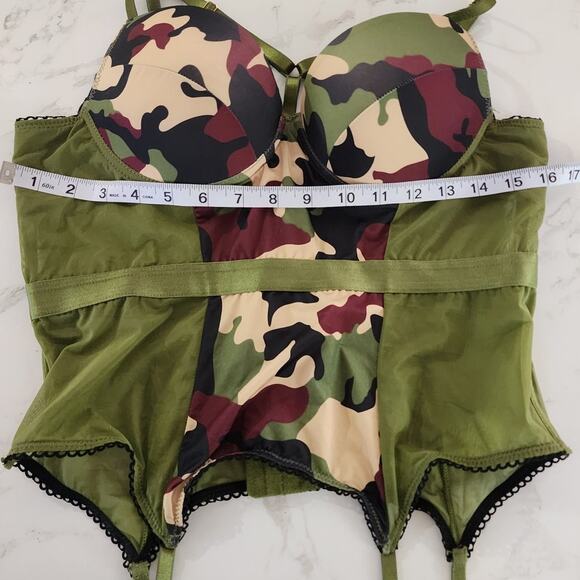 Just Sexy Lingerie Sheer Mesh Camo Bodysuit with matching Undies Size XL - Picture 6 of 7
